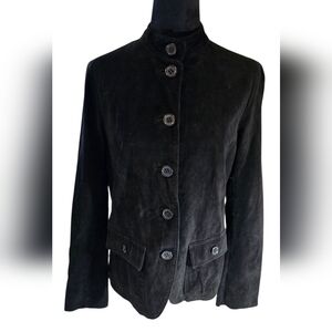 Suede Jacket Black Liz Claiborne Medium